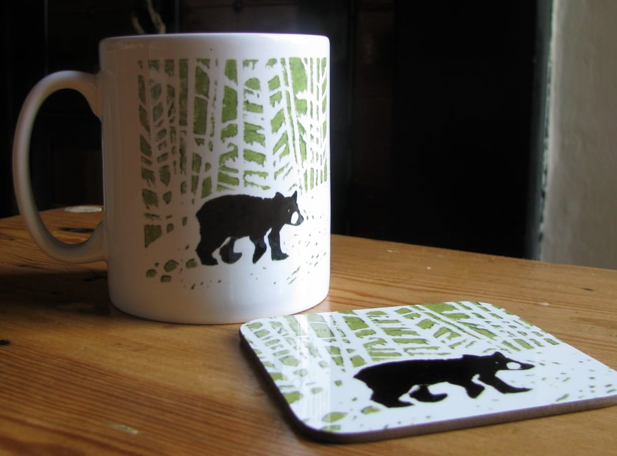 Set of four 'Little Bear' coasters