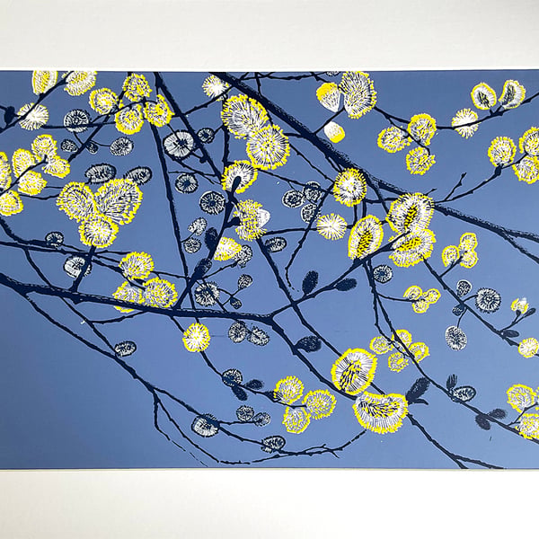 Pussy Willow Blossom, original screen print - Super Seconds Festival
