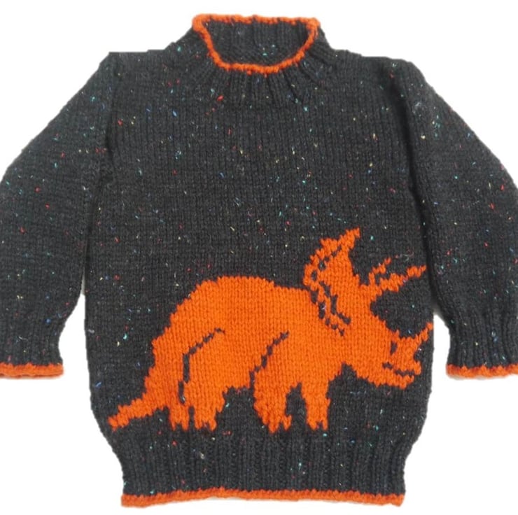 Knitting Pattern Dinosaur Sweater and Hat (Tric... - Folksy