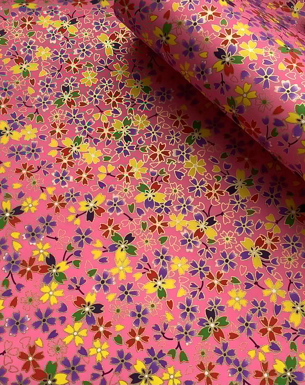 A4 SHEET yuzen paper. Chiyogami . Sakura . Blossom. Flowers,