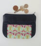 Coin purse with front pocket in dark denim and Liberty print - Image 7