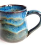Blue Glazed Mug - Hand Thrown Stoneware Ceramic Mug 