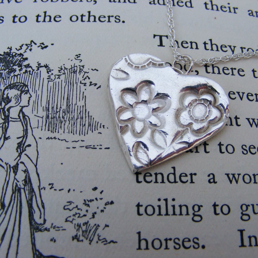 Fine Silver Heart Necklace