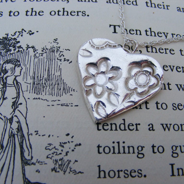 Fine Silver Heart Necklace