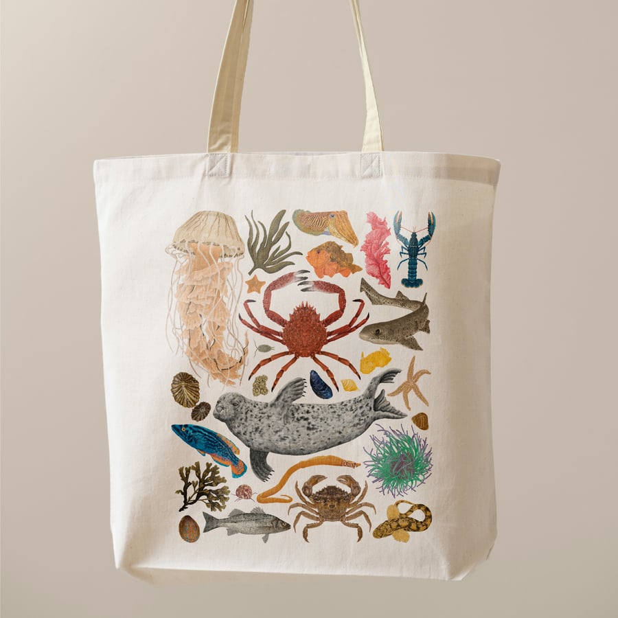 Ocean life Tote Bag, Reusable Bag, Sea Life, reusable bag, eco friendly gift