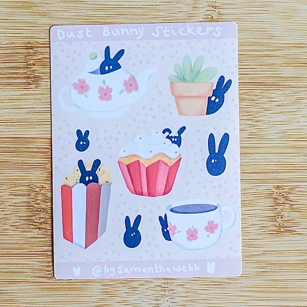 Dust Bunny Illustrated sticker sheet