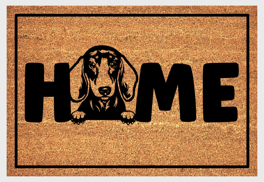 Dachshund Home Door Mat - Short Hair Dachshund Welcome Mat - 3 Sizes