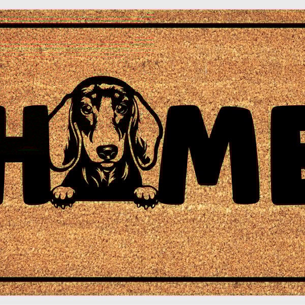 Dachshund Home Door Mat - Short Hair Dachshund Welcome Mat - 3 Sizes