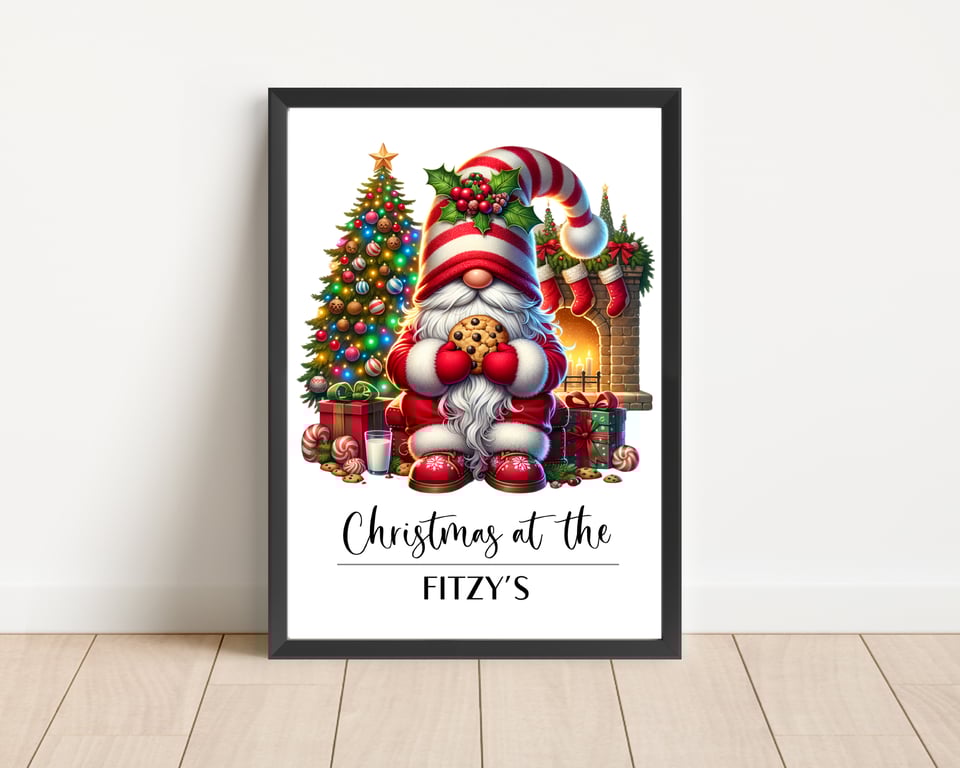 Personalised Christmas Print Wall Art Home Decor Festive Gift
