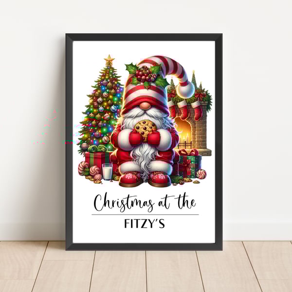 Personalised Christmas Print Wall Art Home Decor Festive Gift