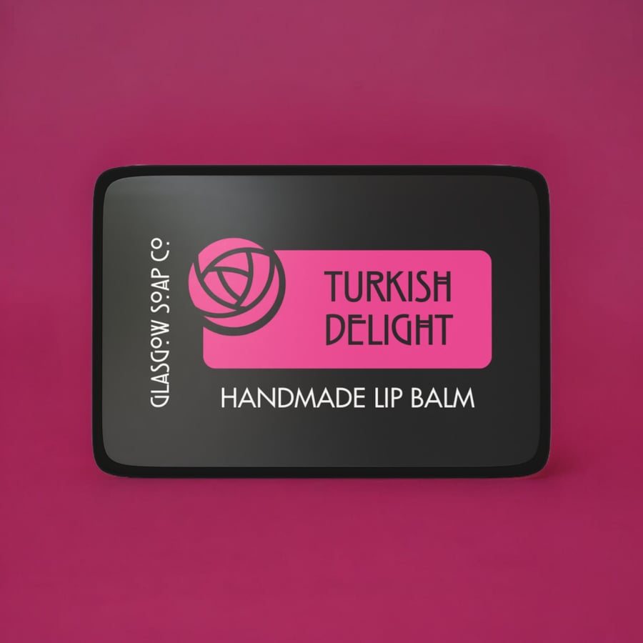 Turkish Delight Lip Balm, Small Scottish Gift, Handmade by Glasgow Soap Company