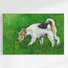 Original Wire Fox Terrier Dog Art Oil Painting