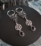 Gothic Bat Pentagram Witchy Hoop Earrings - Image 3