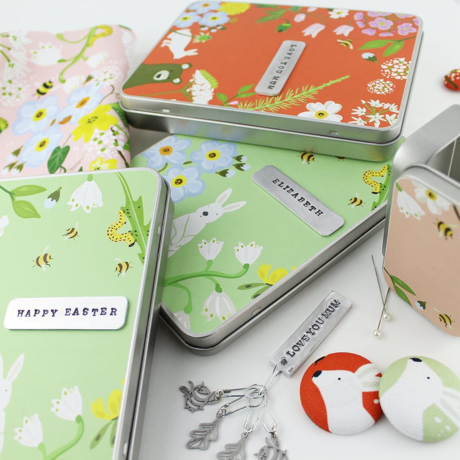 Personalised Sewing Tin & Magnetic Needle Minder