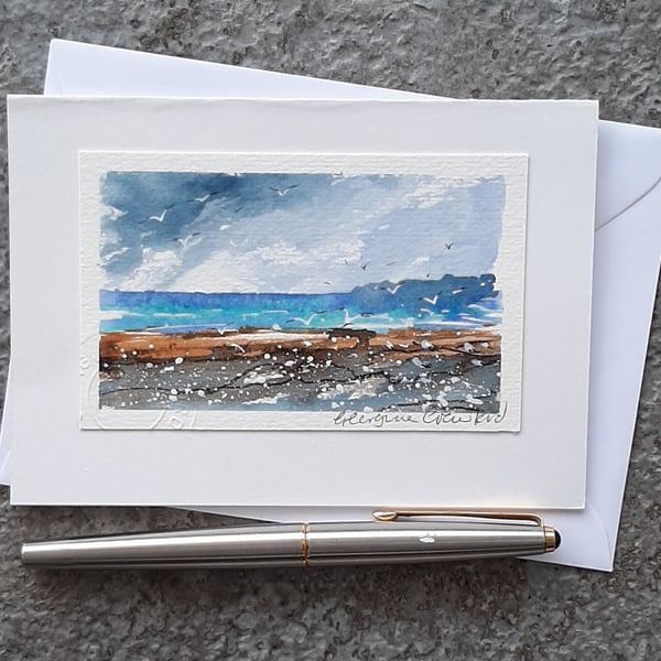 Blank Card. Handpainted Watercolour