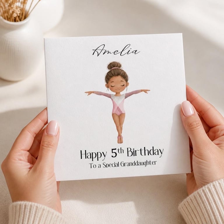 Personalised Gymnast Birthday Card For Her Happy Birthday Daughter Niece etc