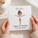 Personalised Gymnast Birthday Card For Her Happy Birthday Daughter Niece etc
