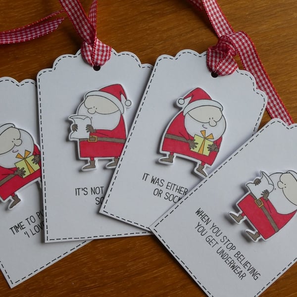 Santa Gift Tags - White