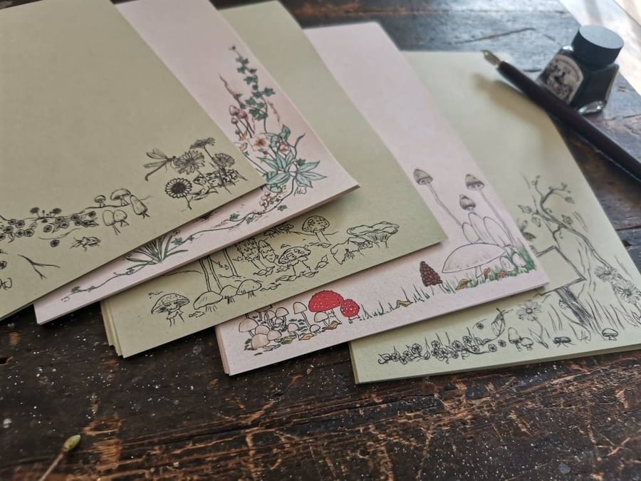 Samples collection of 10 designs on high quality recycled note paper.