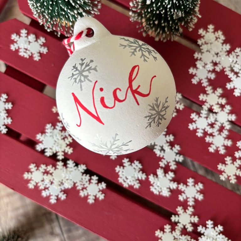 Personalised Ceramic Christmas Bauble, Christmas Tree Decoration 