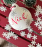 Personalised Ceramic Christmas Bauble, Christmas Tree Decoration 