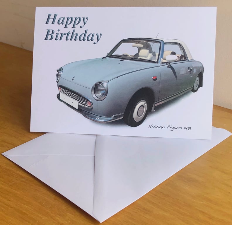 Nissan Figaro 1991 - Birthday, Anniversary, Retirement or Plain Card