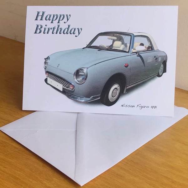 Nissan Figaro 1991 - Birthday, Anniversary, Retirement or Plain Card