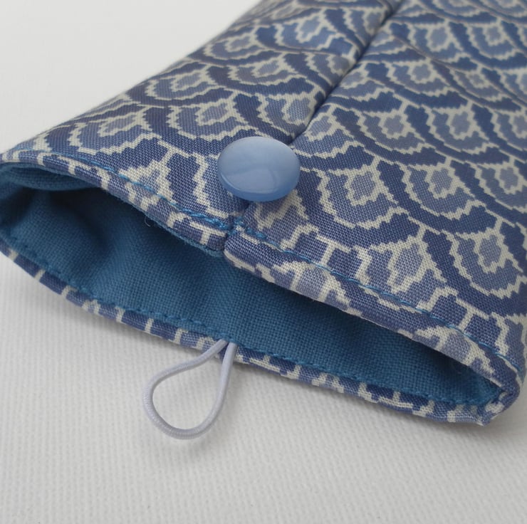 Blue Glasses Case, padded sunglasses case Folksy
