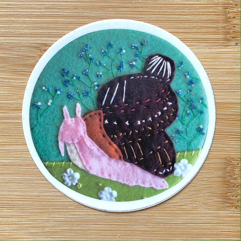 Ornate Snail  Vinyl Illustrated Sticker 