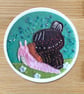 Ornate Snail  Vinyl Illustrated Sticker 