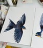 Watercolour Print Swallows Vickers - Image 4