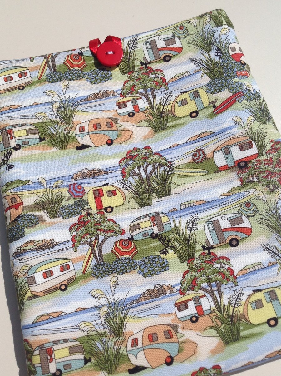 Caravan fabric book sleeve