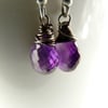 Amethyst sterling silver wrap earrings