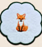 Fox Candle Coaster - Embroidered Woodland Home Decor - Image 3