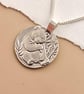 Panda Engraved Sterling Silver Coin Necklace - Image 10