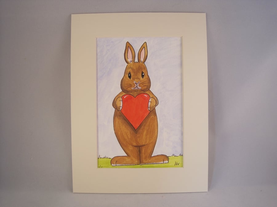 SALE Bunny Rabbit Painting Original Art