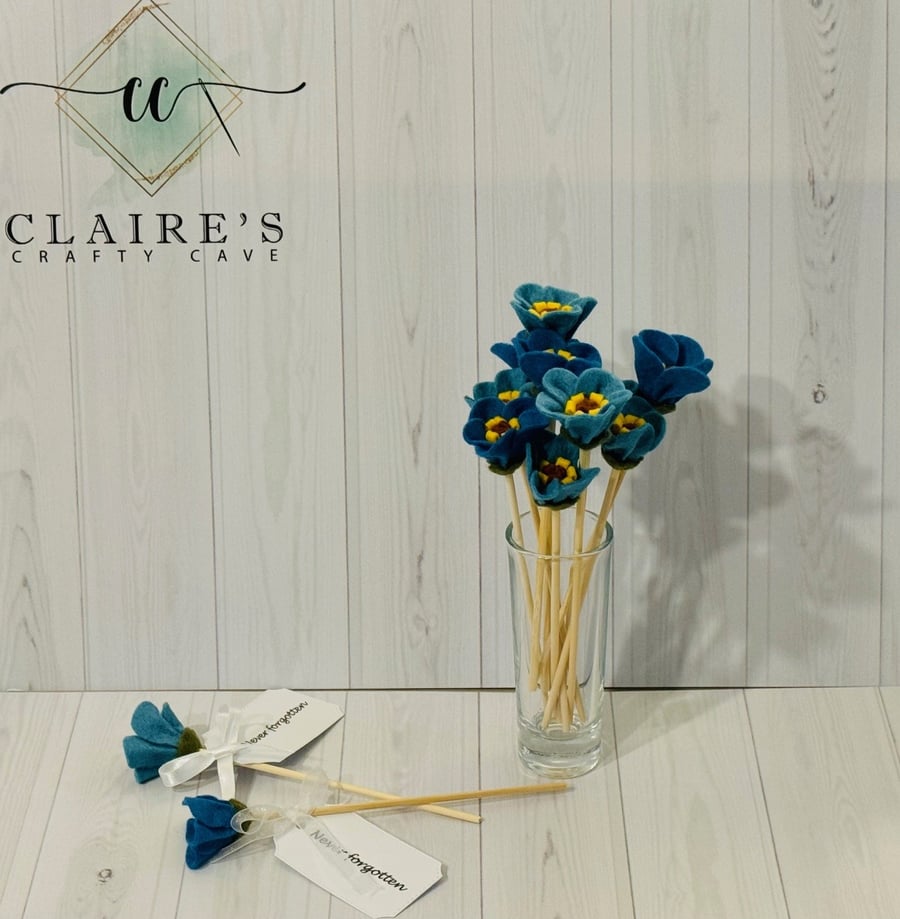 Felt Forget me not memorial decoration, memorial gift