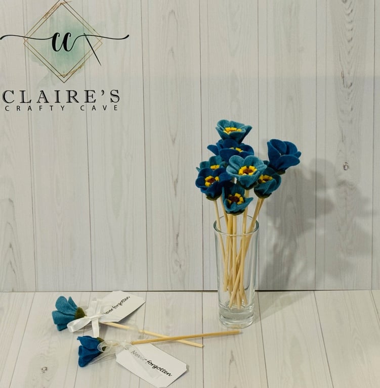 Felt Forget me not memorial decoration, memorial gift