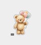Funny Vinyl Sticker For Adults - Teddy Bear With Balloons