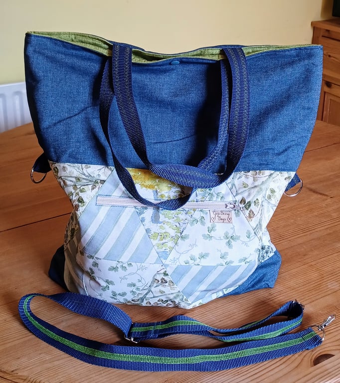 Tote bag, shoulder bag and shopping bag all in one