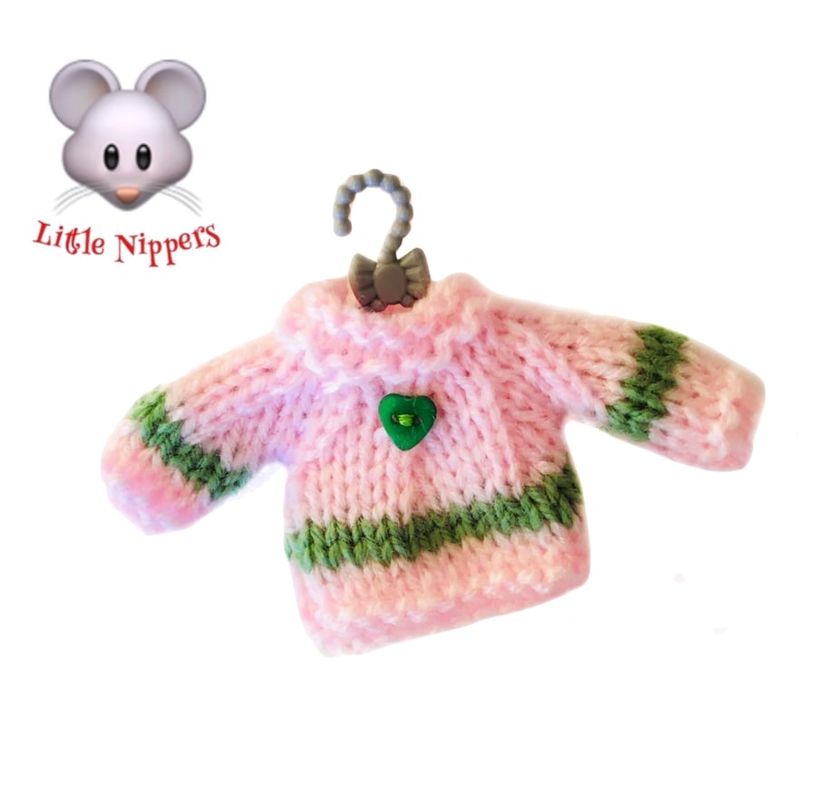 Little Nippers’ Pink and Green Striped Jumper
