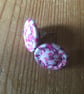 Dorset Button Earrings, Singletons with Liberty ‘Pepper’, Pink - Image 2