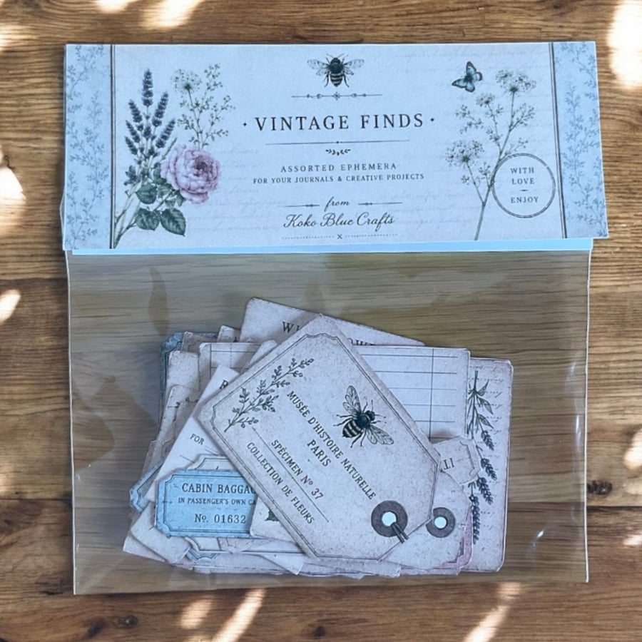 Junk Journal Vintage Botanical Ephemera Pack. 30 Hand Cut Ephemera.