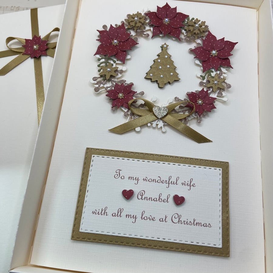 Christmas Card Personalised Gift Boxed Wife Mum Daughter Granddaughter Couple 