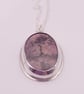 Beautiful Pink Rhodonite & Sterling Silver Summer Seconds Pendant  - Image 5