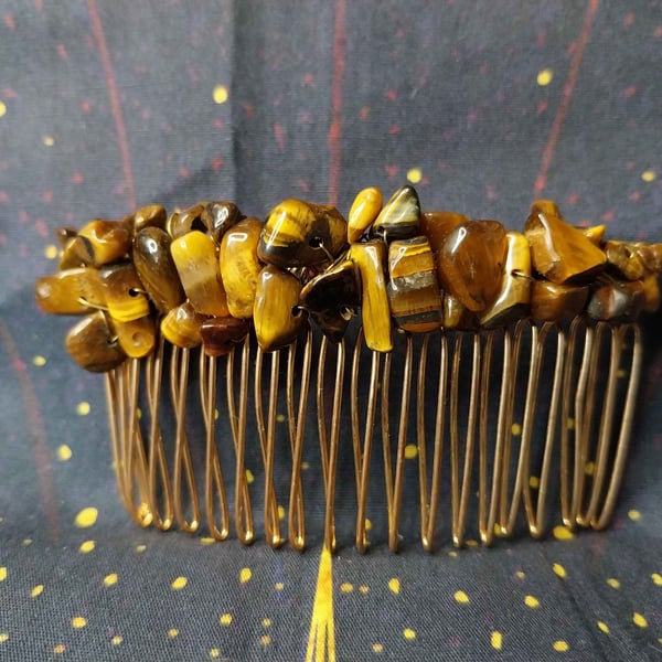 Tiger eye hair comb