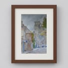 Corfe Castle and Village Painterly Art Print – Dorset Wall Art