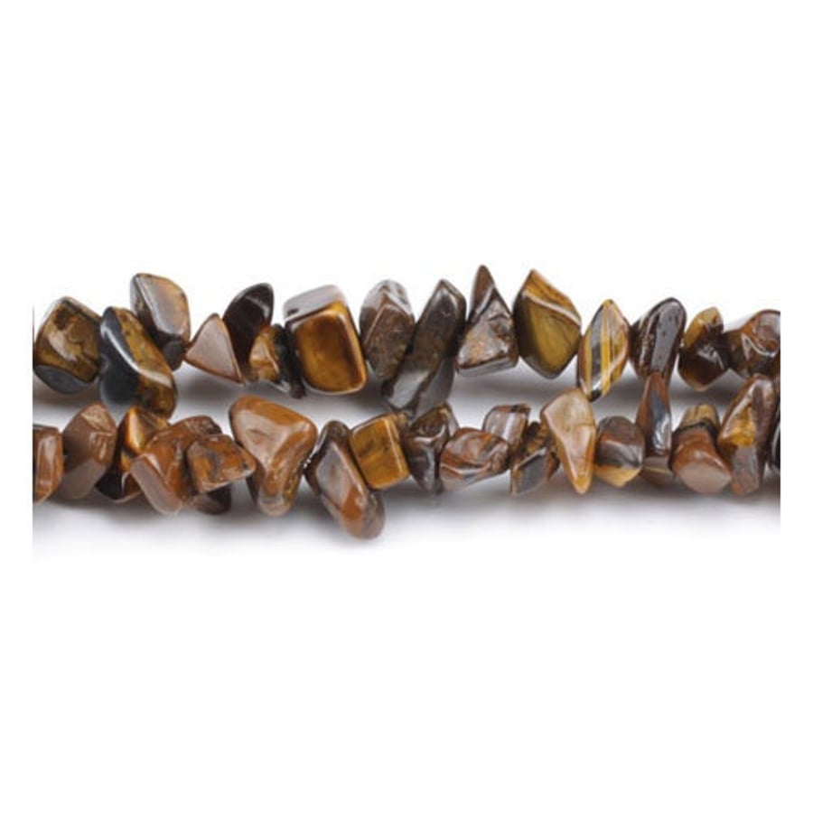 Tiger Eye Brown & Yellow 5-8mm Smooth Chips, Grade A, Natural Authentic South Af