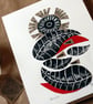 Linoprint Collage Sunrise - Image 2