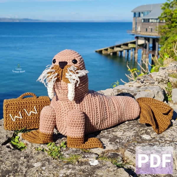 Wally the Walrus Crochet Pattern, Walrus Amigurumi Pattern